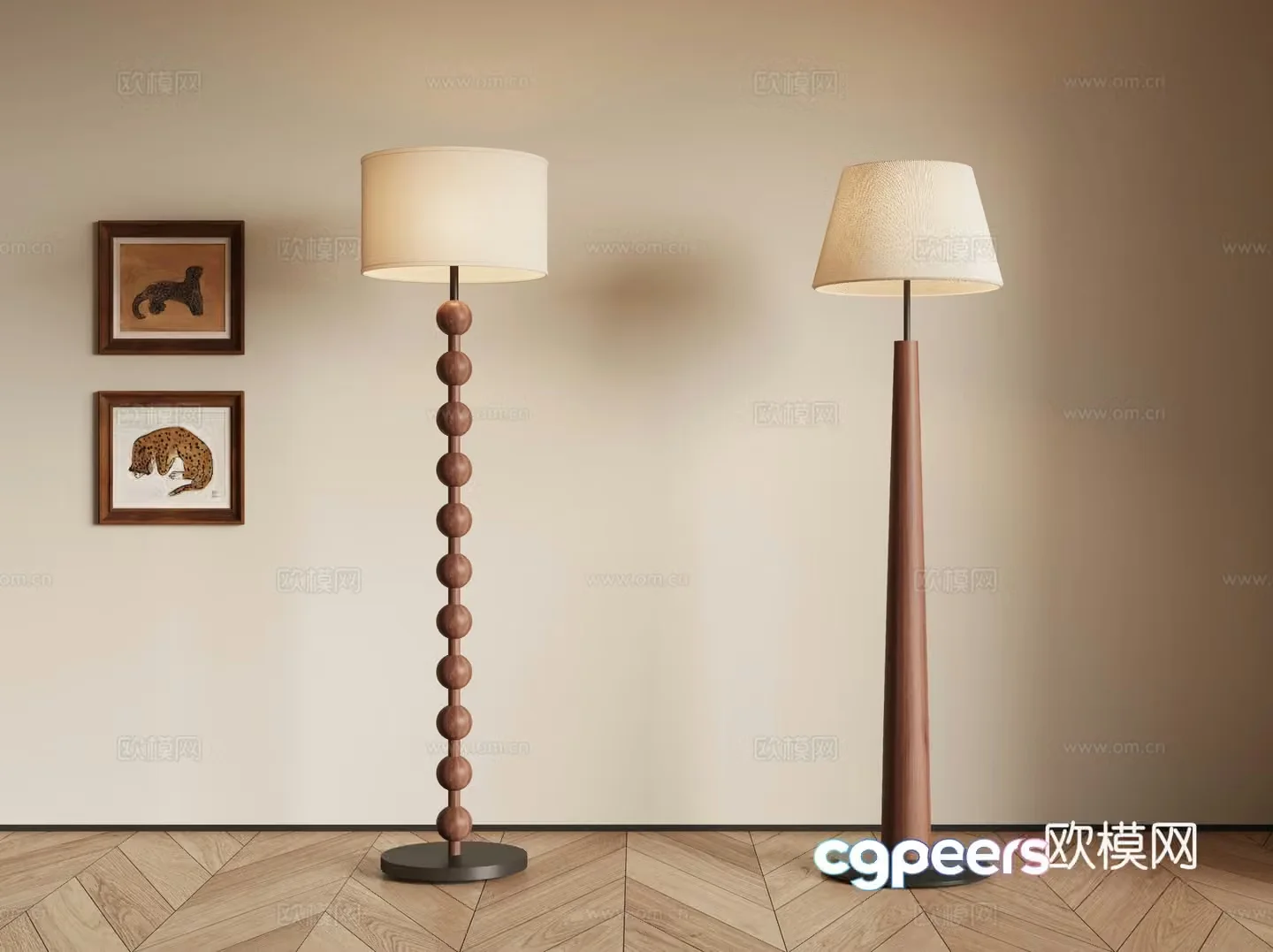 Middle-aged floor lamp 3d model