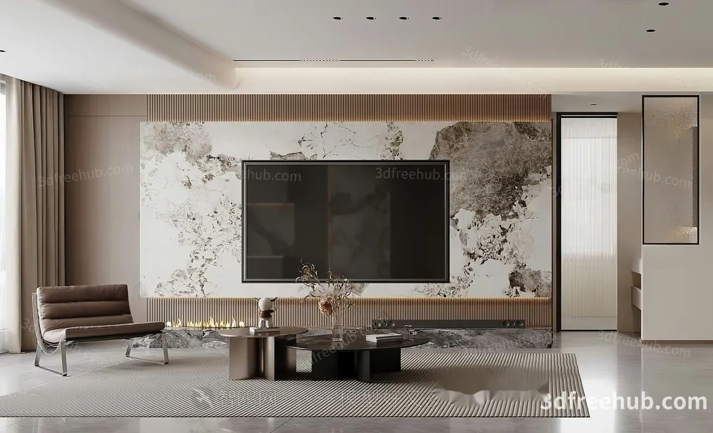 Modern Living Room 3D Model – 21767 – VRAY Render