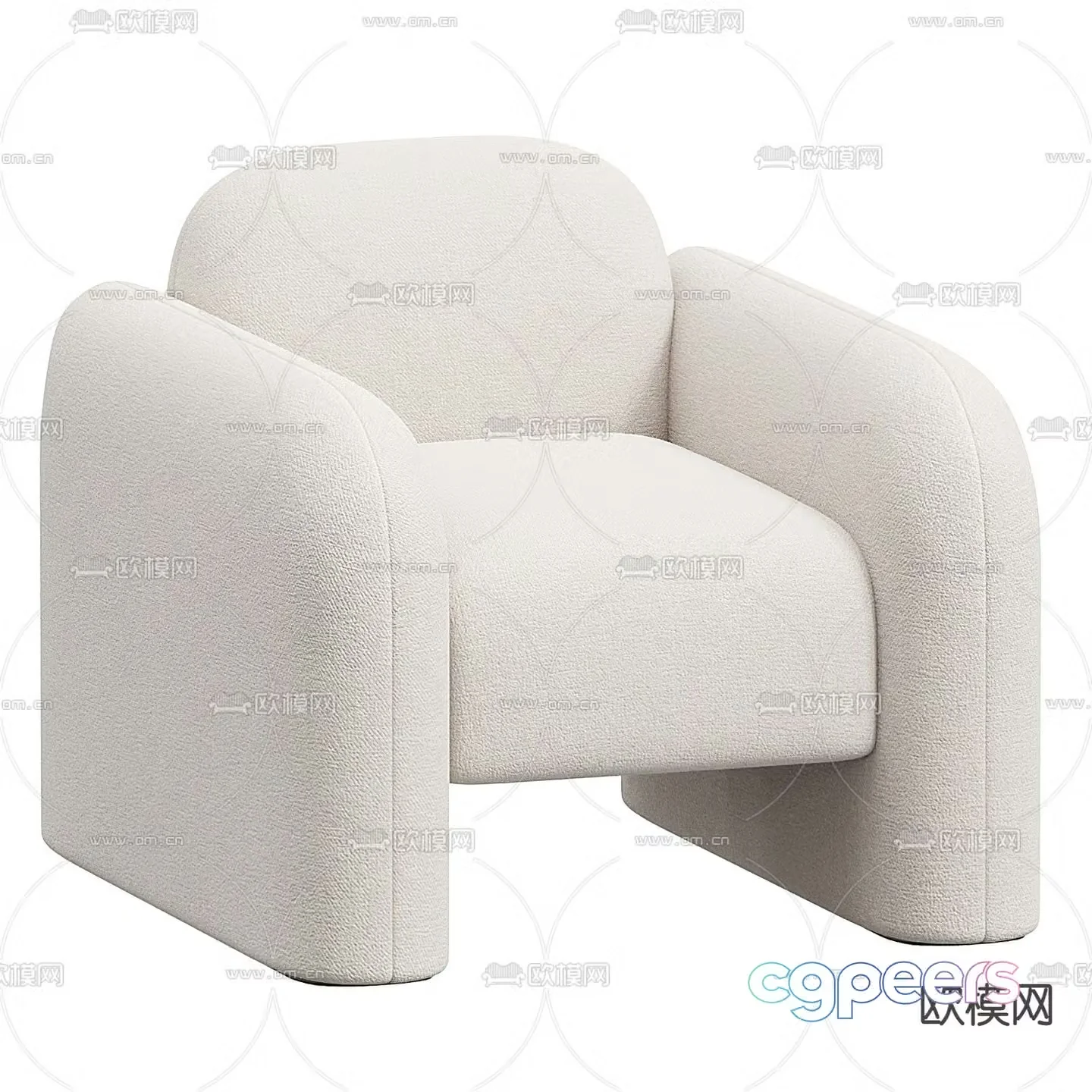 poliform modern white fabric leisure sofa 3d model