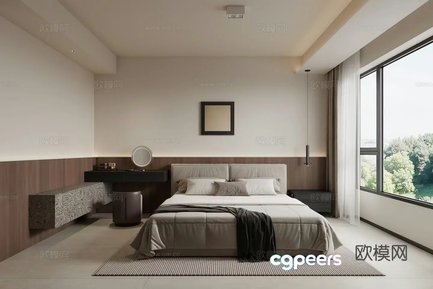 Modern bedroom Italian minimalist bedroom-20143d model