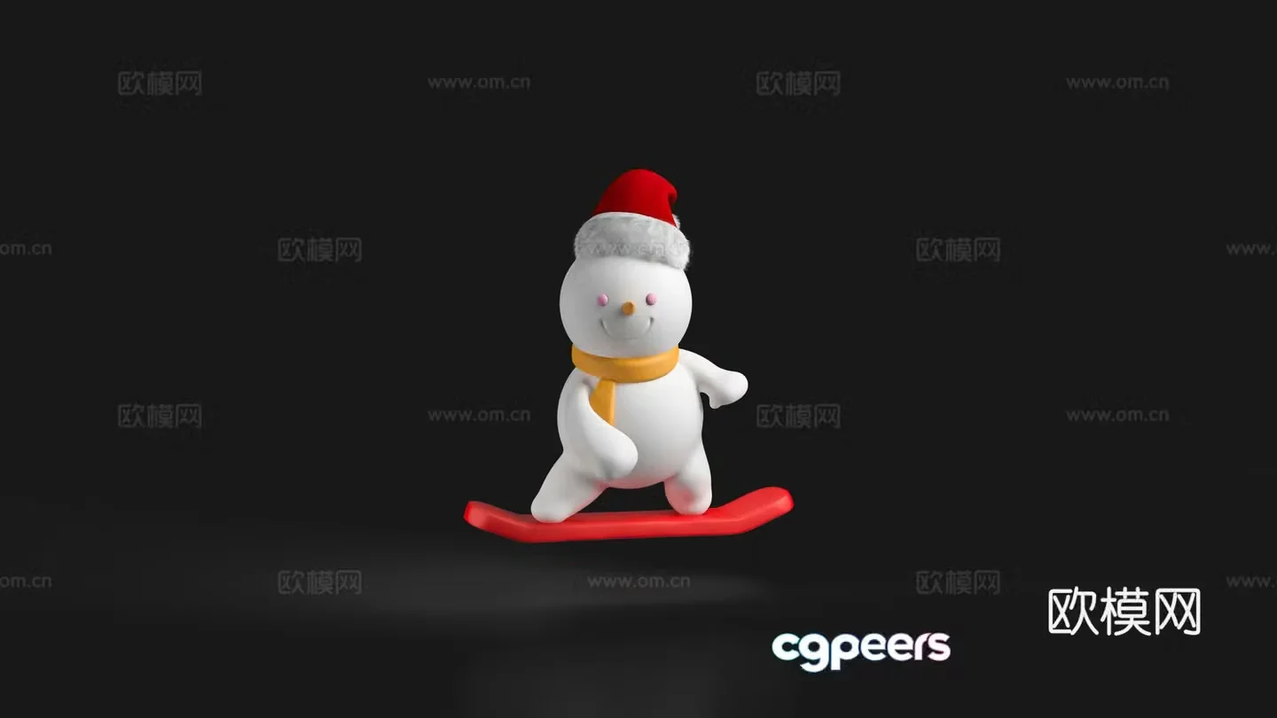 Snowman Christmas hat Christmas beauty 3d model