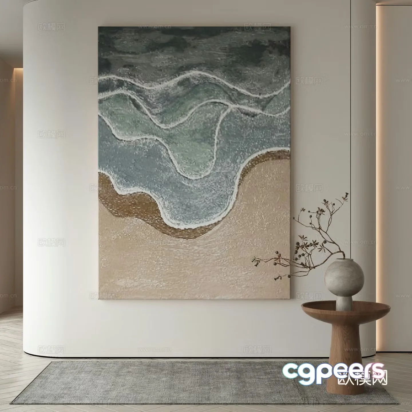 Modern Wasabi Hanging Painting Oil Painting 3D Model