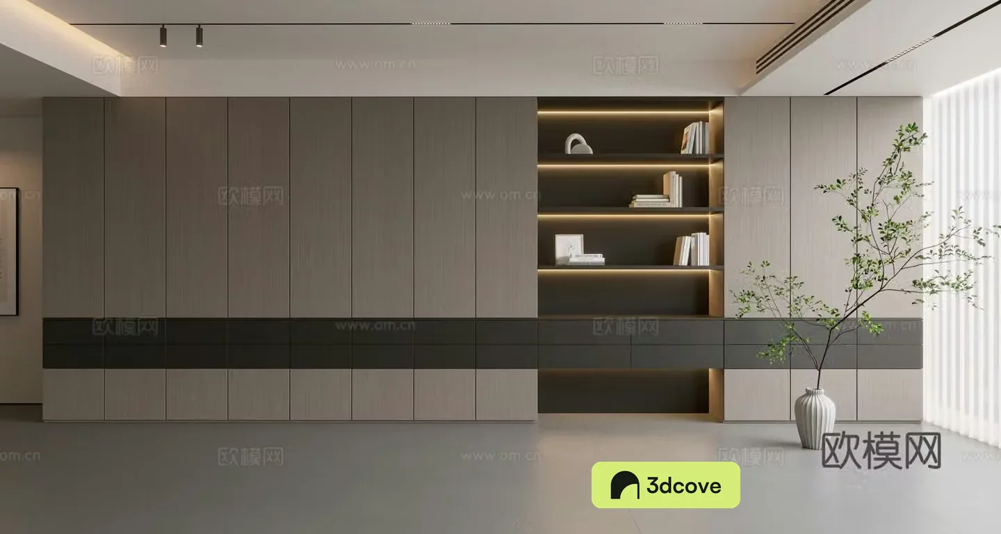 Modern simple sofa background wall modern ornament balcony cabinet living room cabinet wood veneer background wall