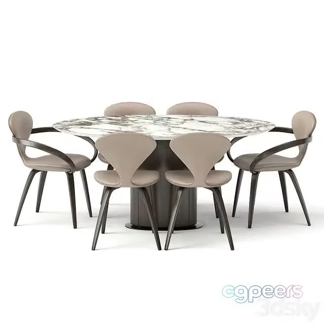 3ds Max Free – group with oval table apriori ST3 160×100 OM
