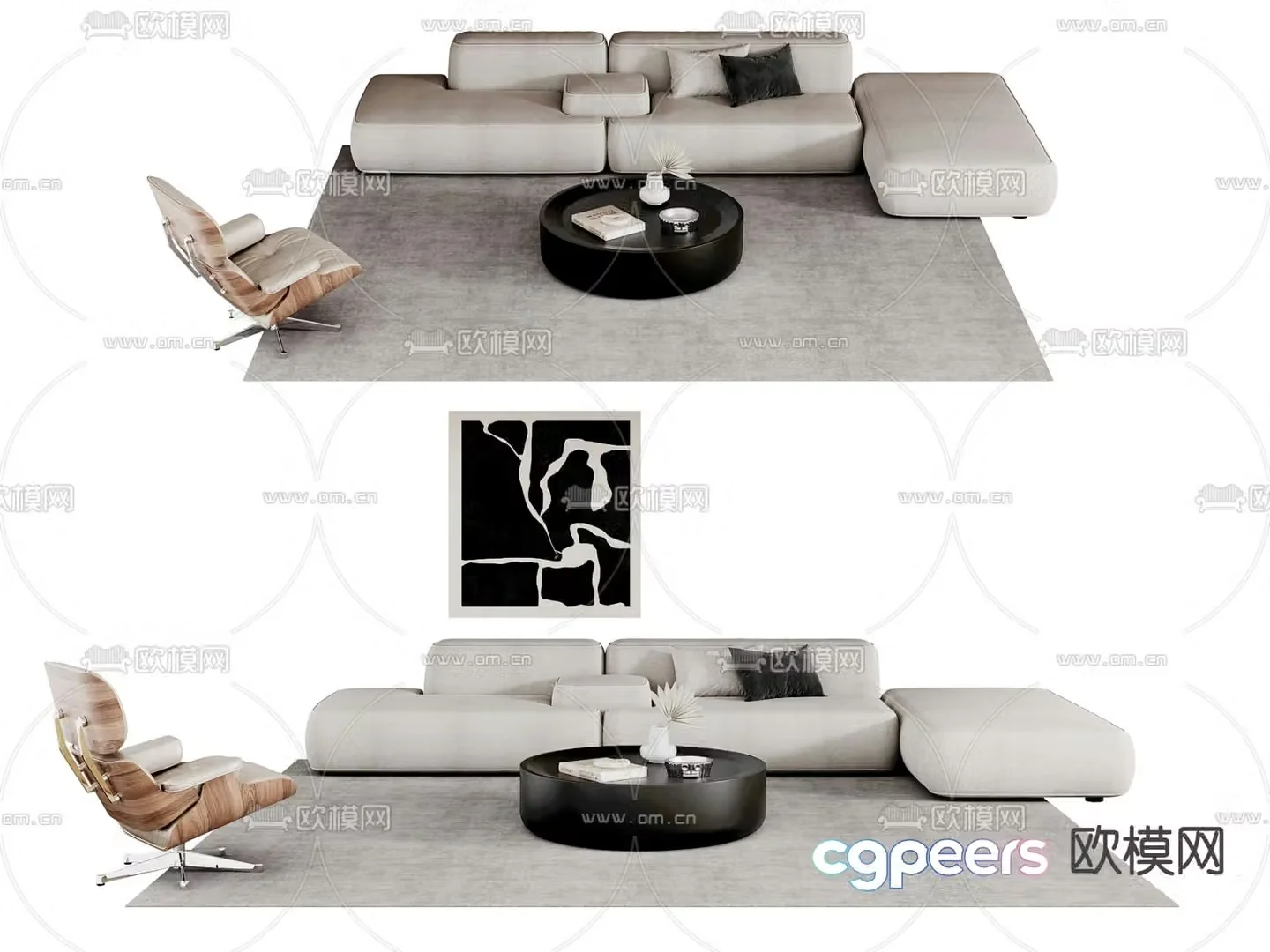 Modern modular sofa corner sofa 3d model