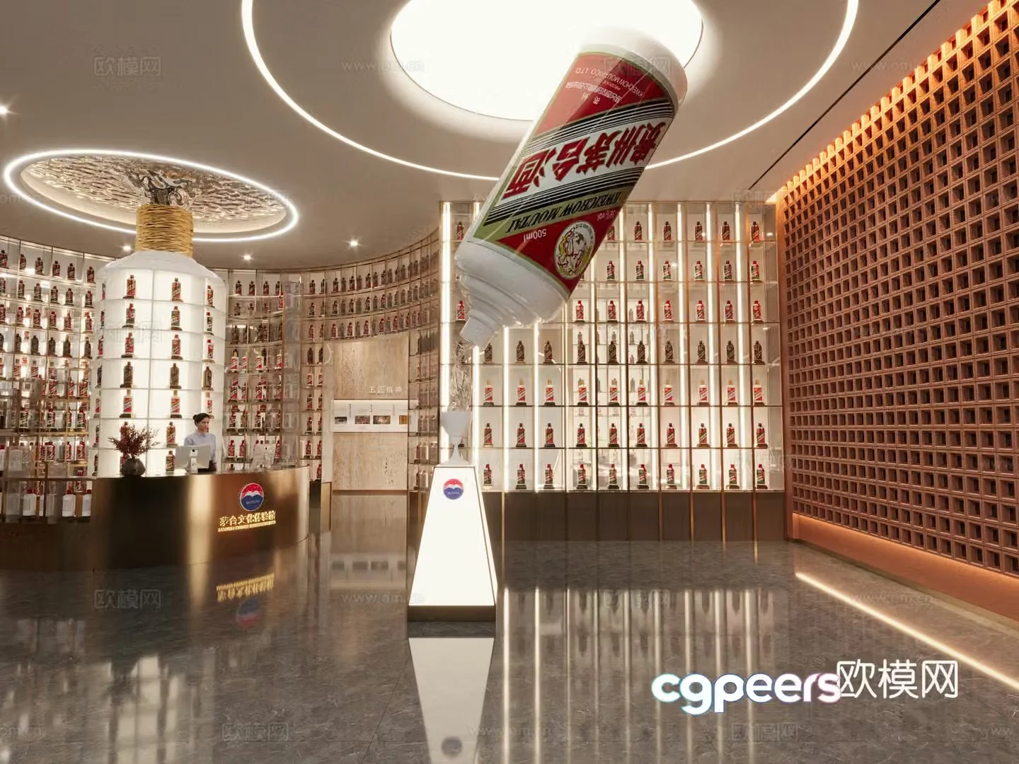 New Chinese style tobacco hotel 3D model