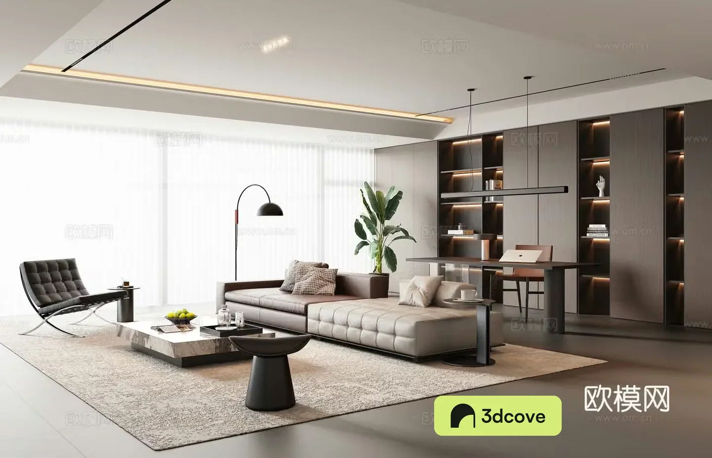 Modern Italian light luxury living room
