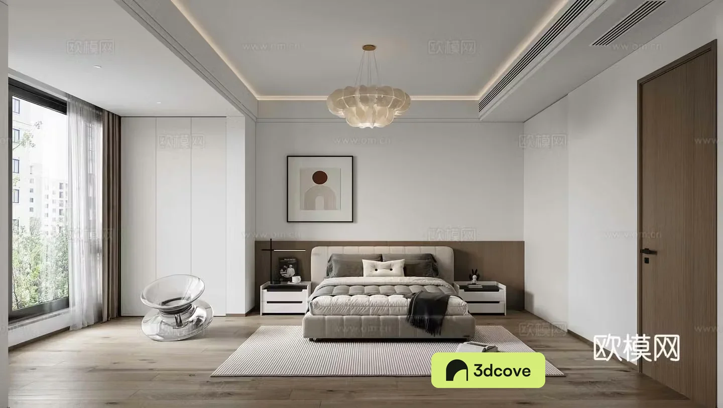 Modern minimalist bedroom