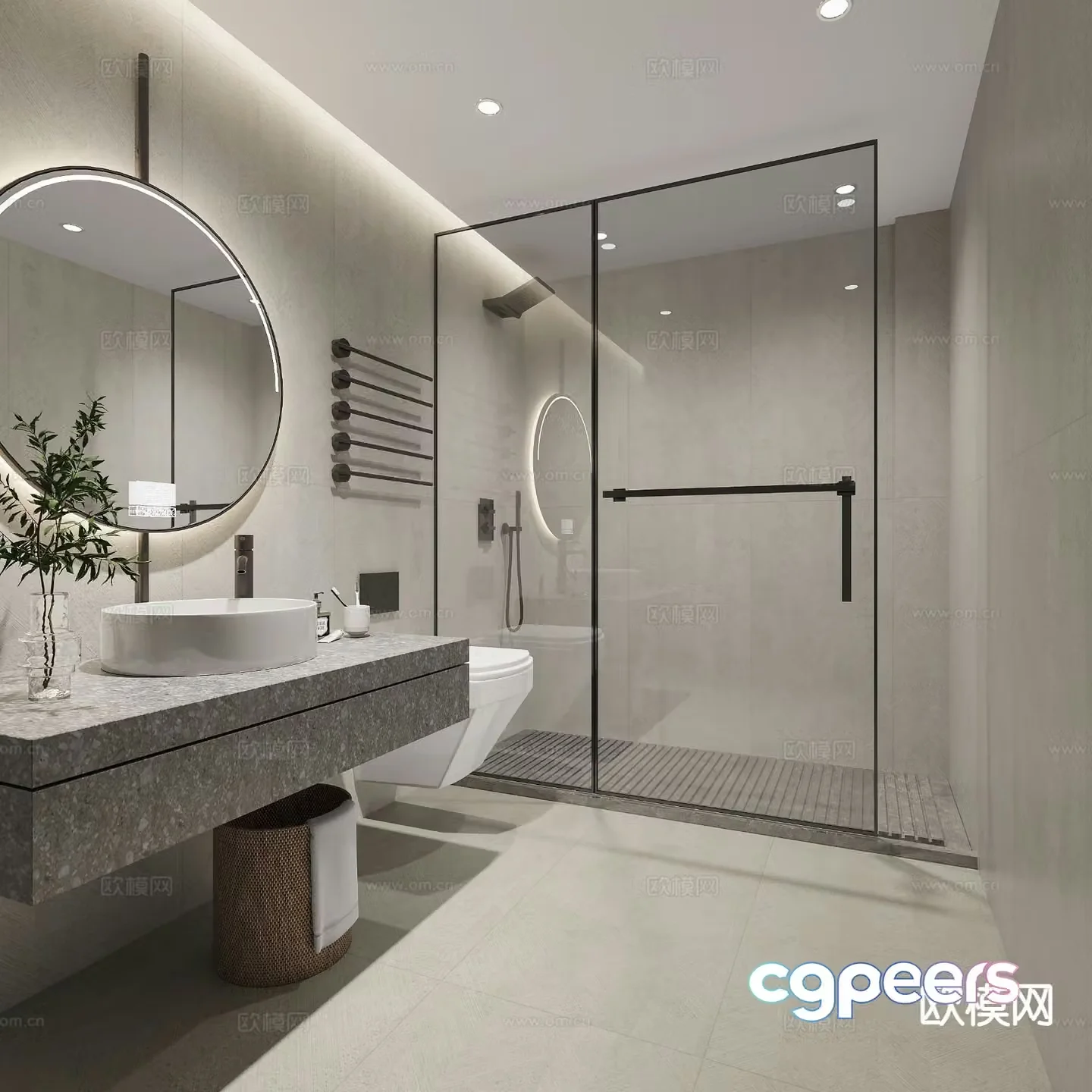 Modern bathroom bathroom 3d model