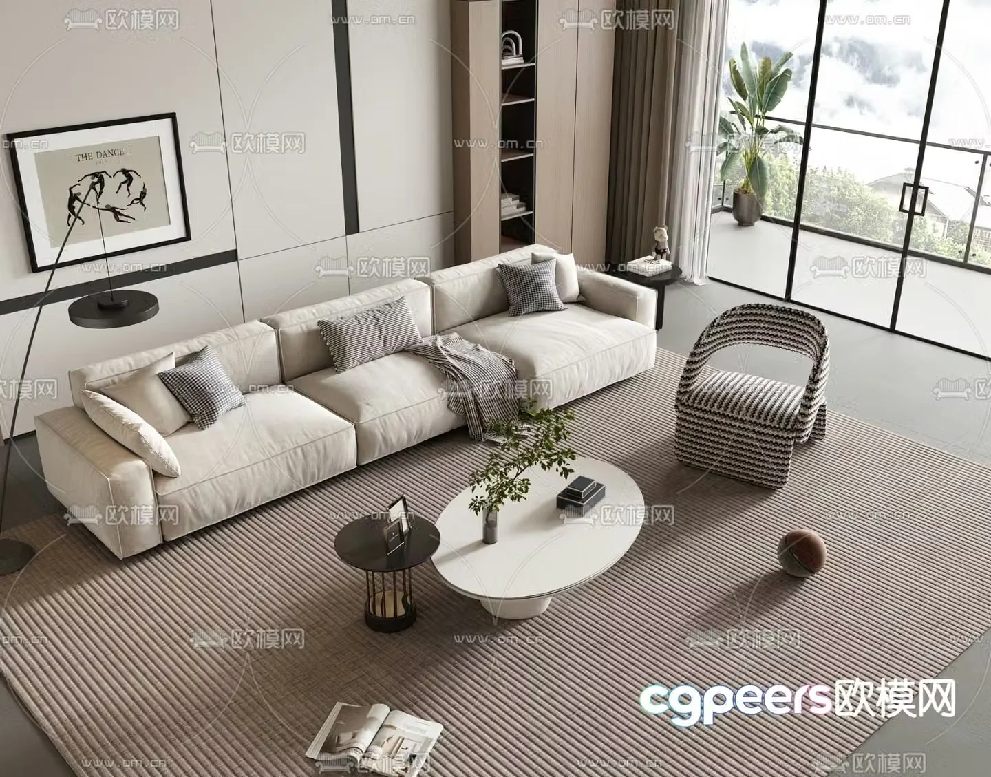 Modern sectional sofa 3d model