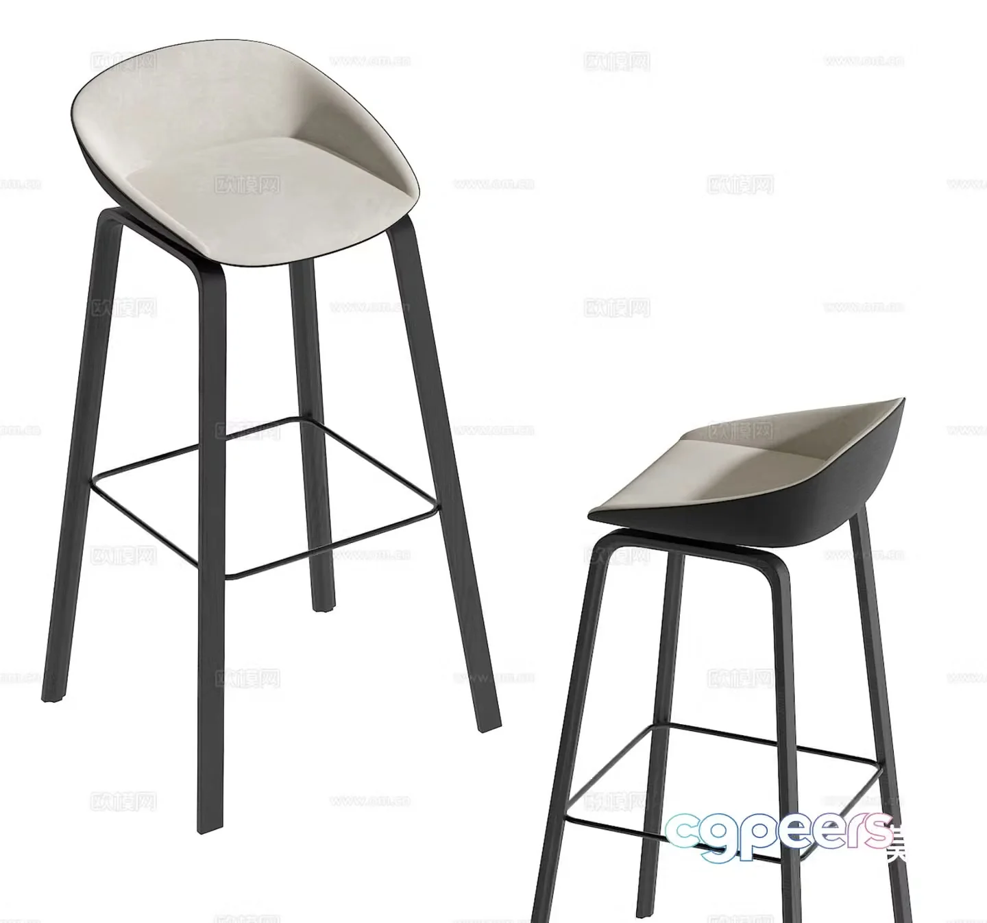 Modern bar stool bar stool high stool 3d model
