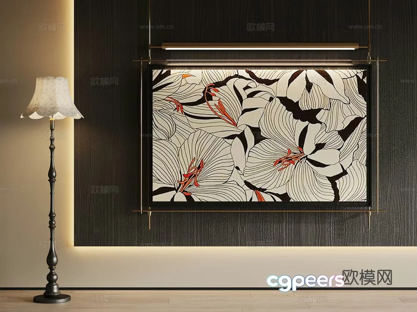 031 Decorative Painting French Retro Decorative Painting Art Drawing 3D Model