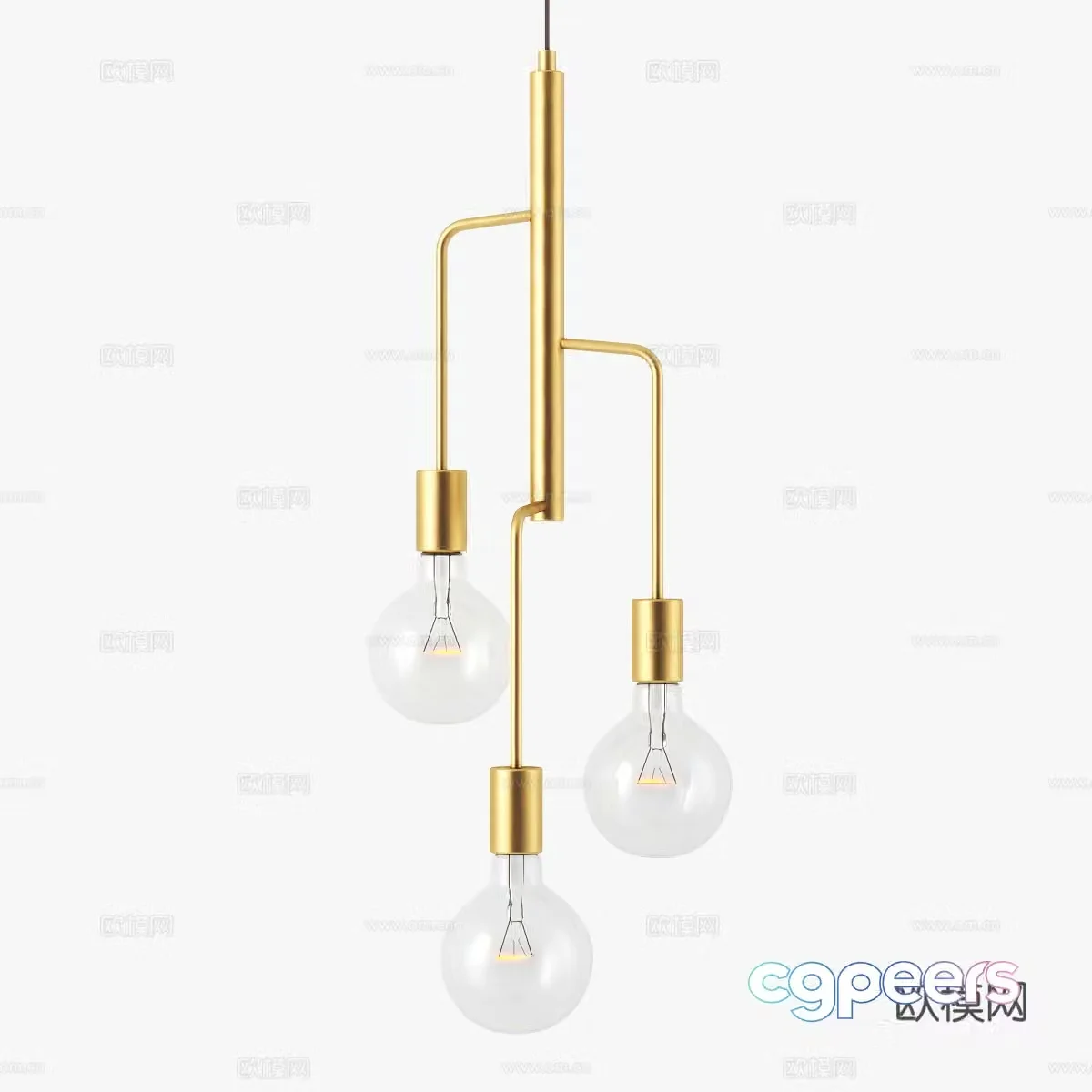 Italian style multi-head chandelier bulb chandelier 3d model