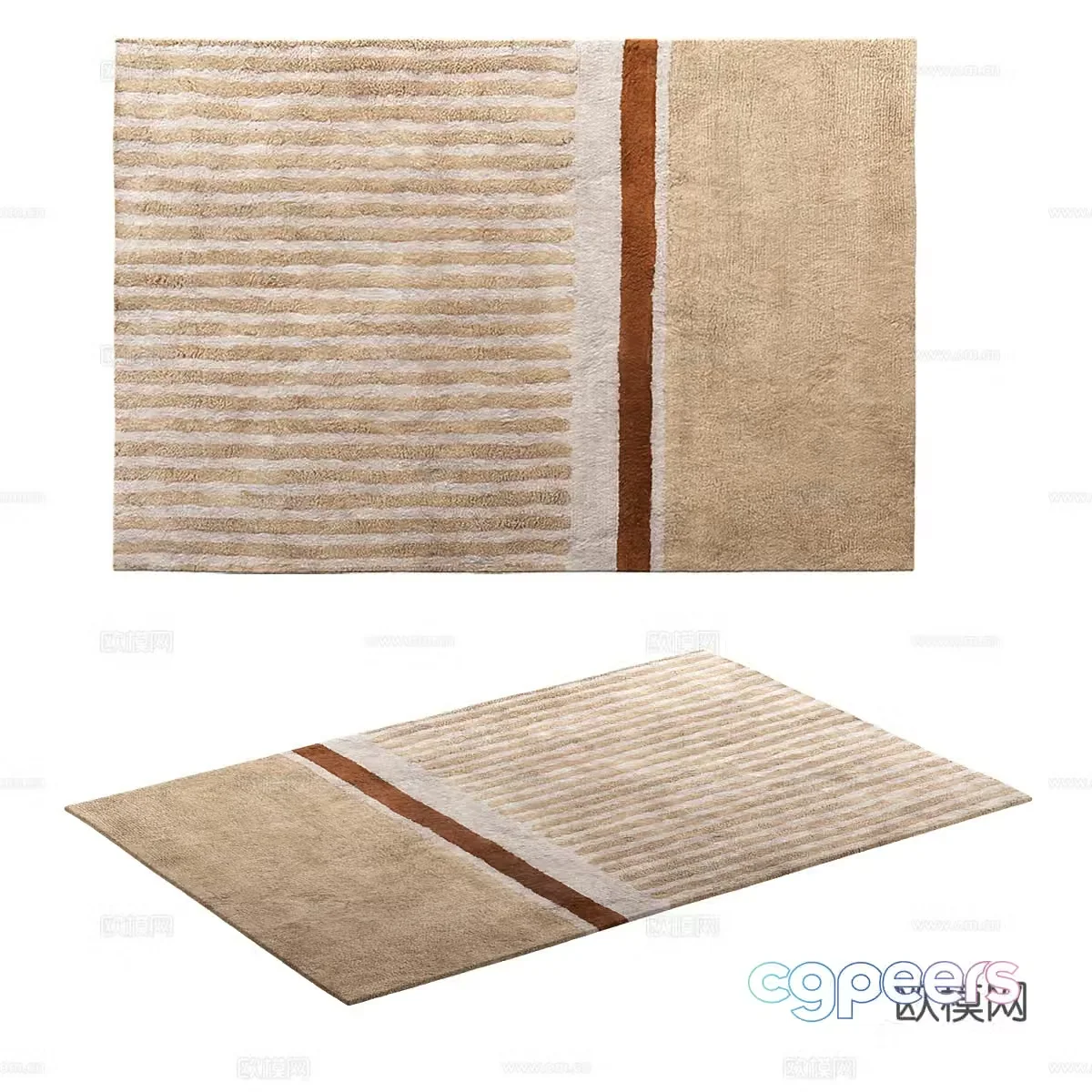 Simple carpet plush carpet 3d model