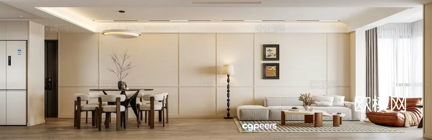 3D model of medieval style living room restaurant