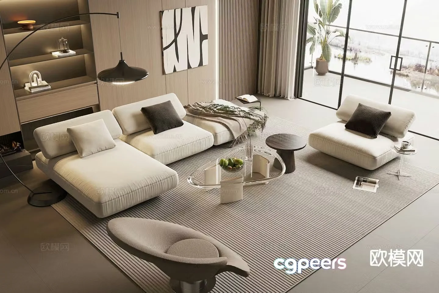 Modern combination sofa 3d model
