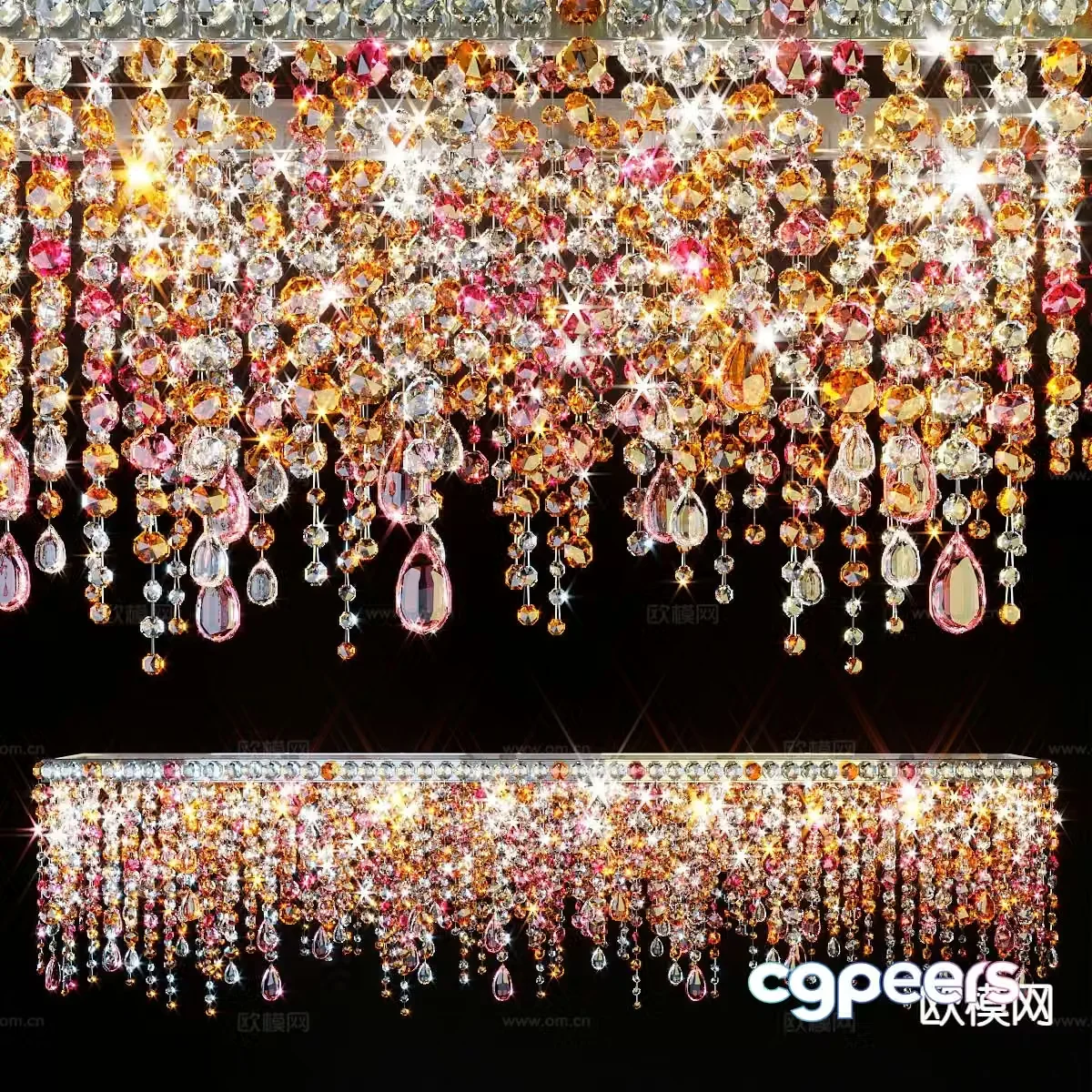 Modern dining room chandelier crystal lamp 3d model