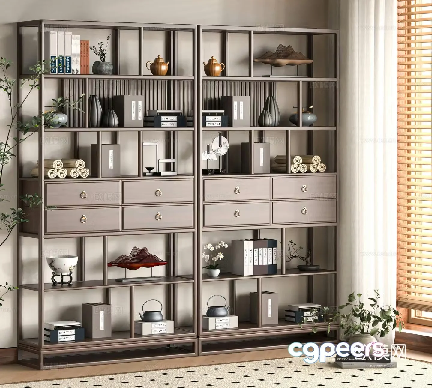 Modern Bo Gu Shelf 3D Model