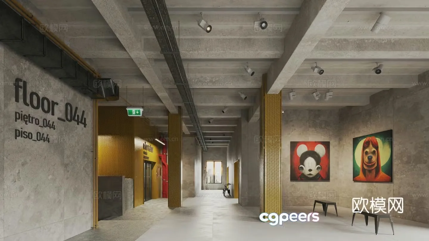 Art exhibition hall 3d model