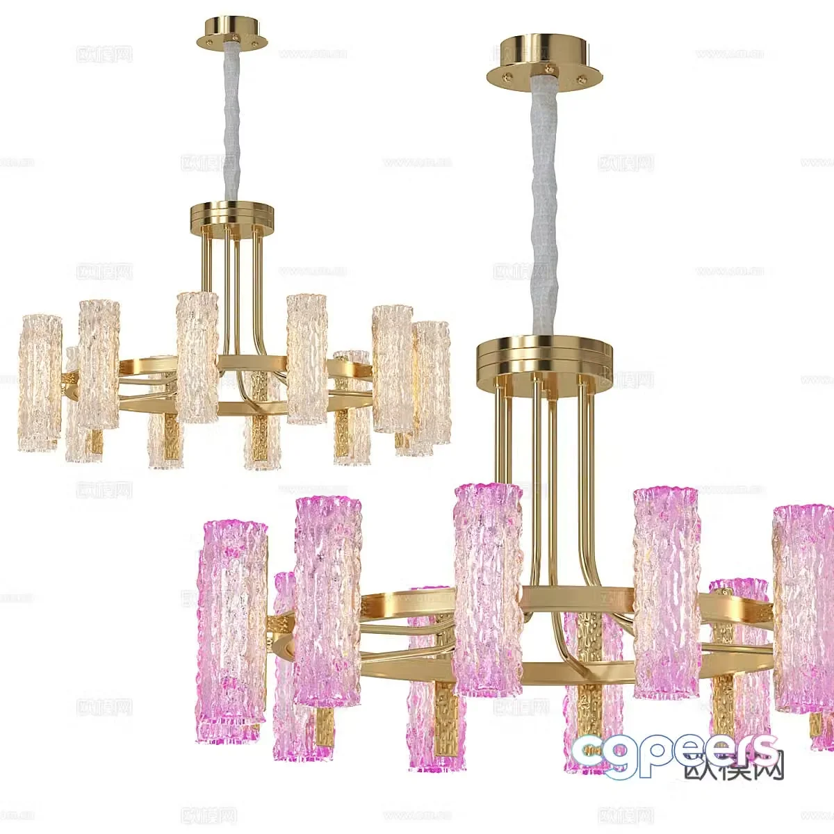Modern light luxury Inverno crystal chandelier 3d model