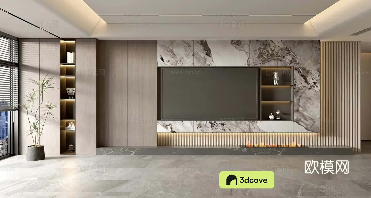 Modern TV background wall