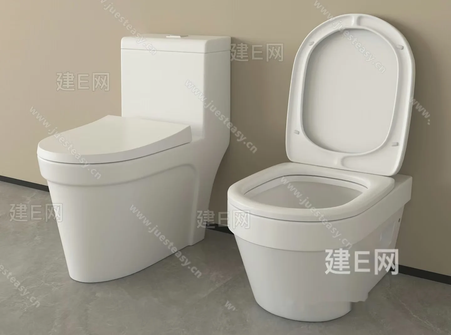 White Toilet 3D Model – 9454 – VRAY Render
