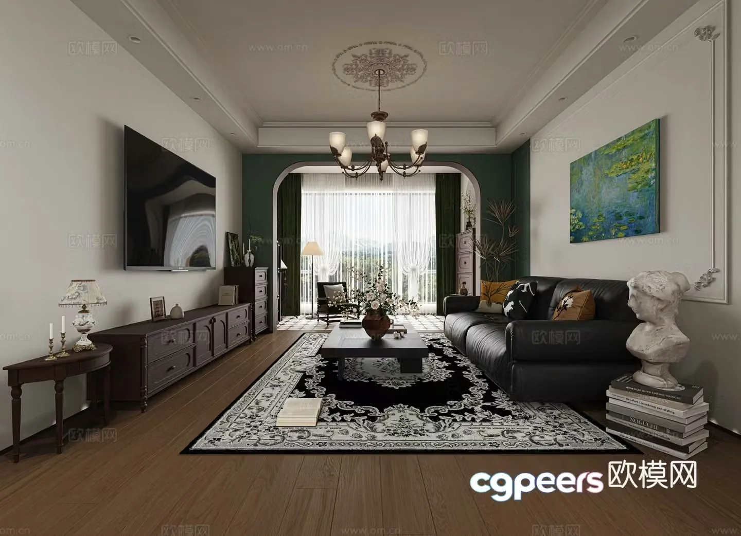 Retro French Living and Dining 3D Model