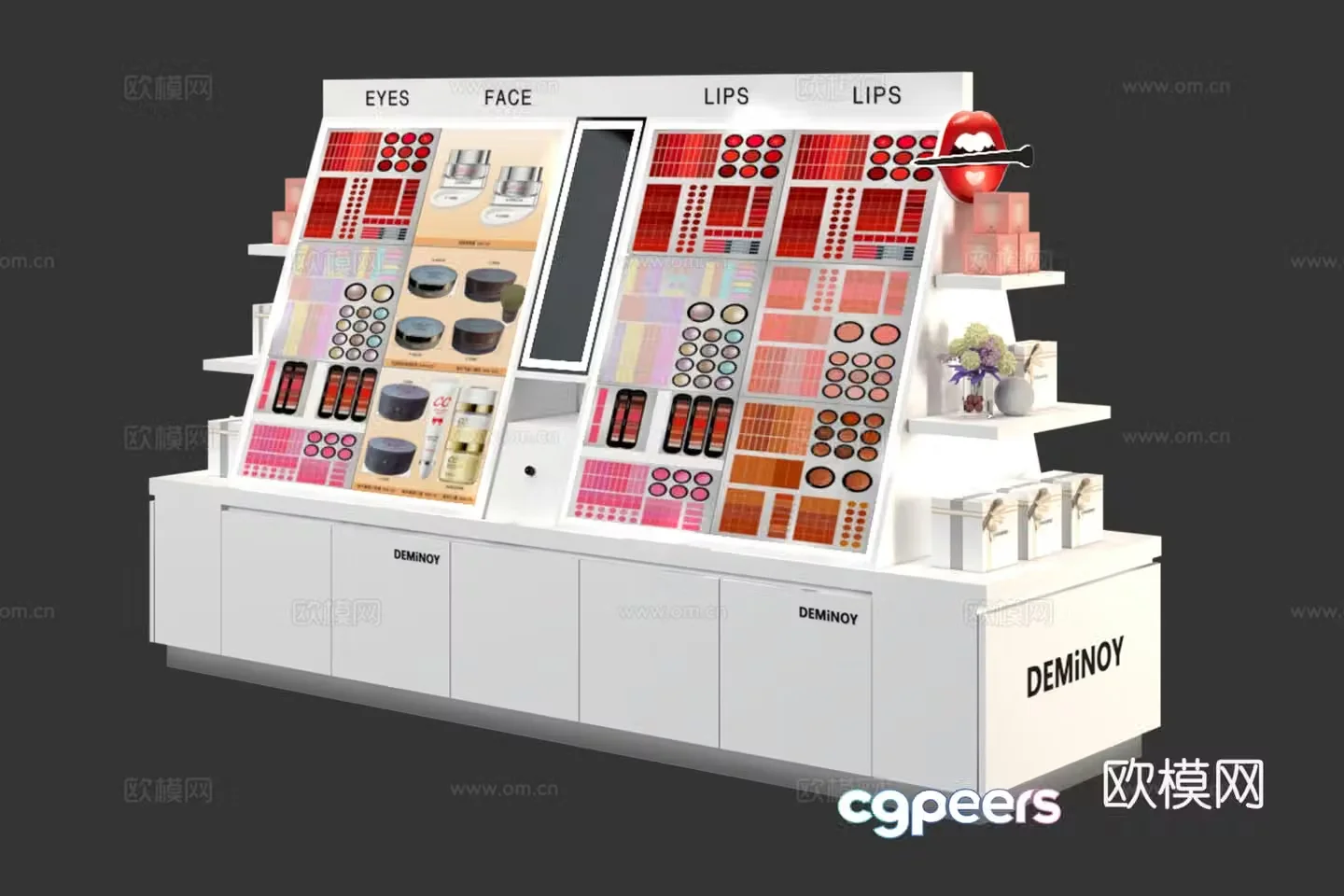 Showcase shelves Cosmetics cabinet Cosmetics counter Cosmetics cabinet Cosmetics 3D model
