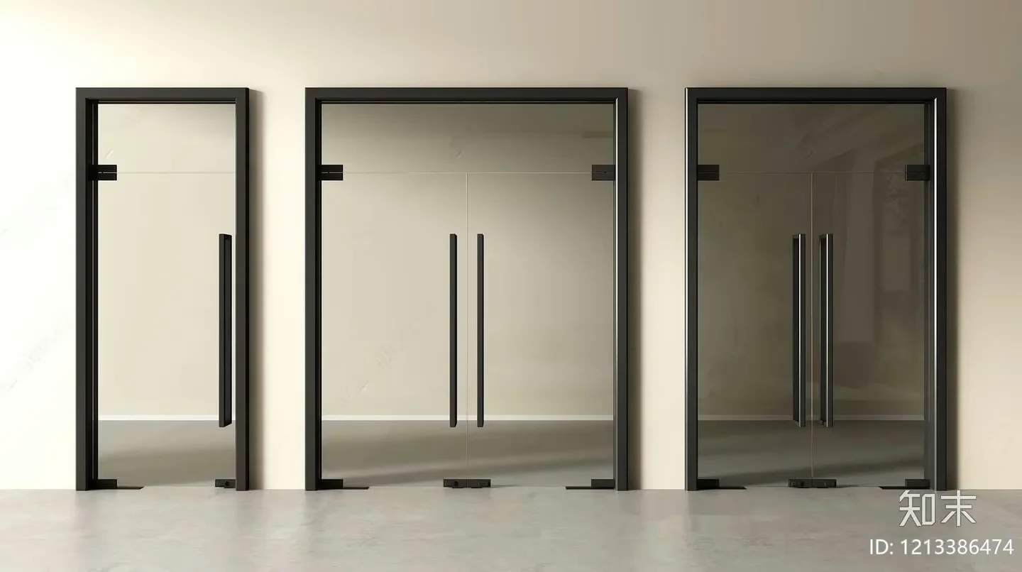 Modern Glass Doors 3D Model – 17329 – VRAY Render