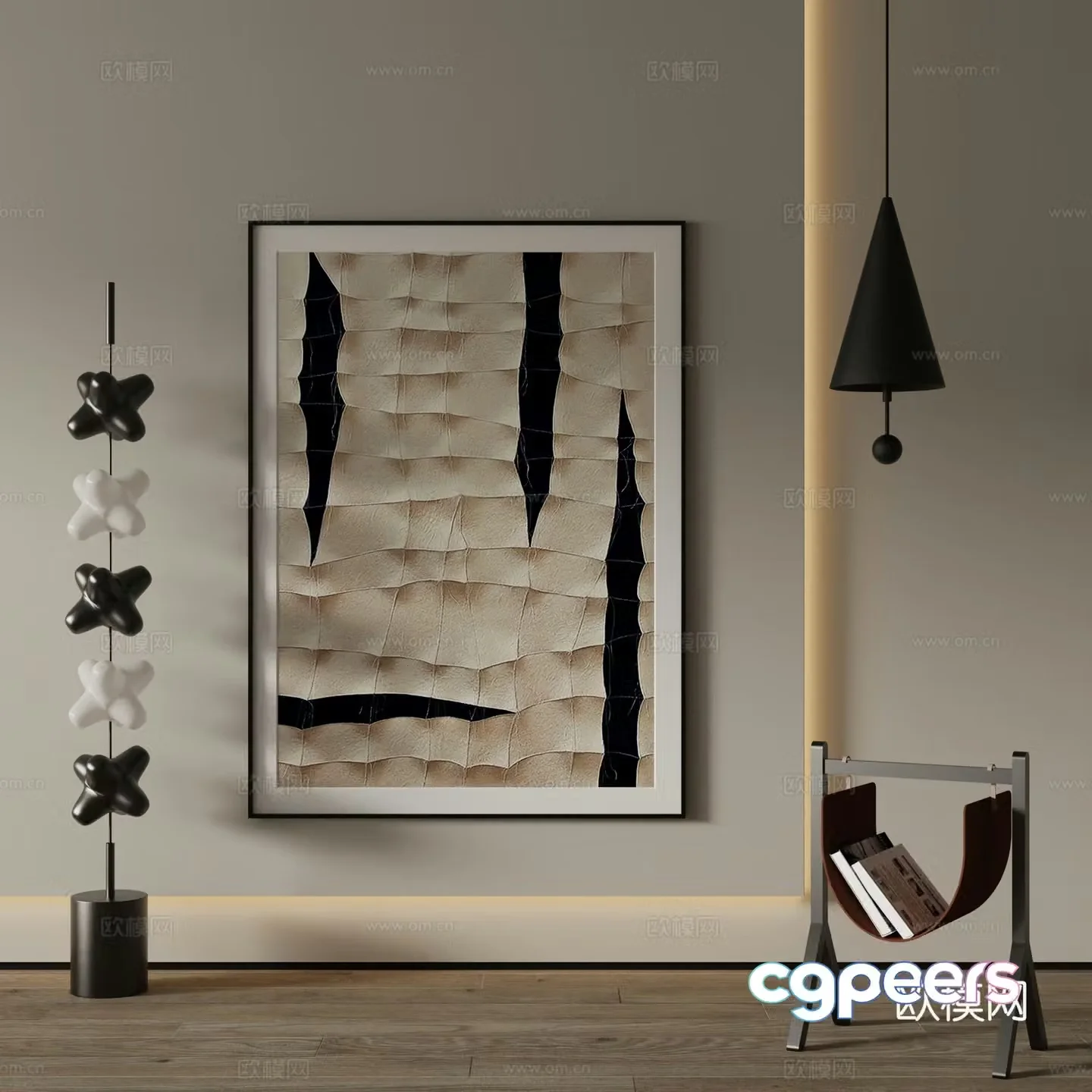 Modern decorative painting Abstract painting Texture painting 3d model