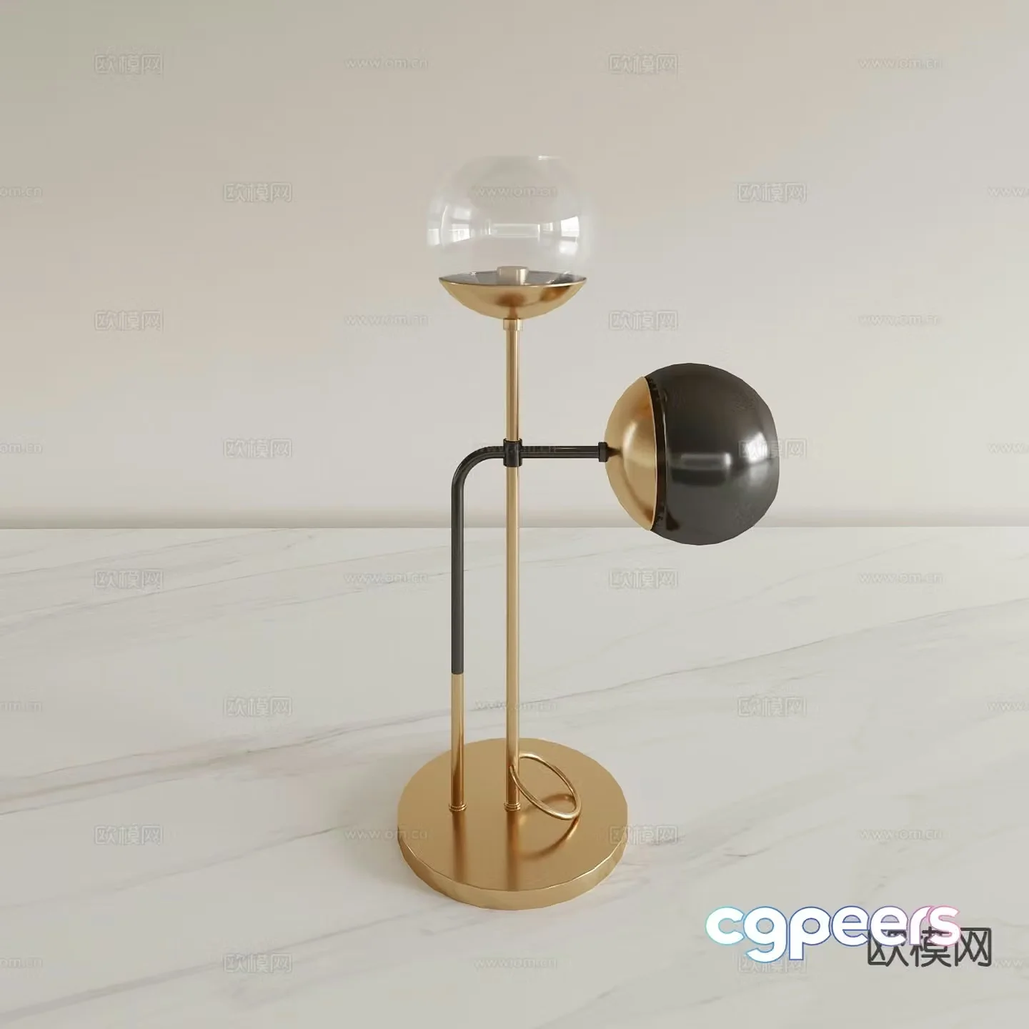 Light luxury table lamp bedside table lamp 3d model