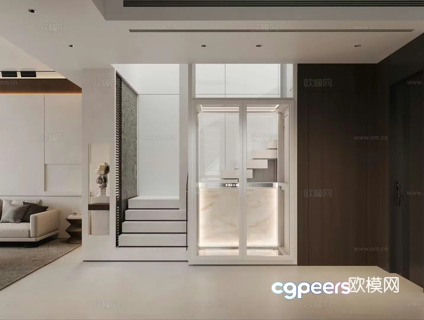 Modern minimalist elevator 3D model