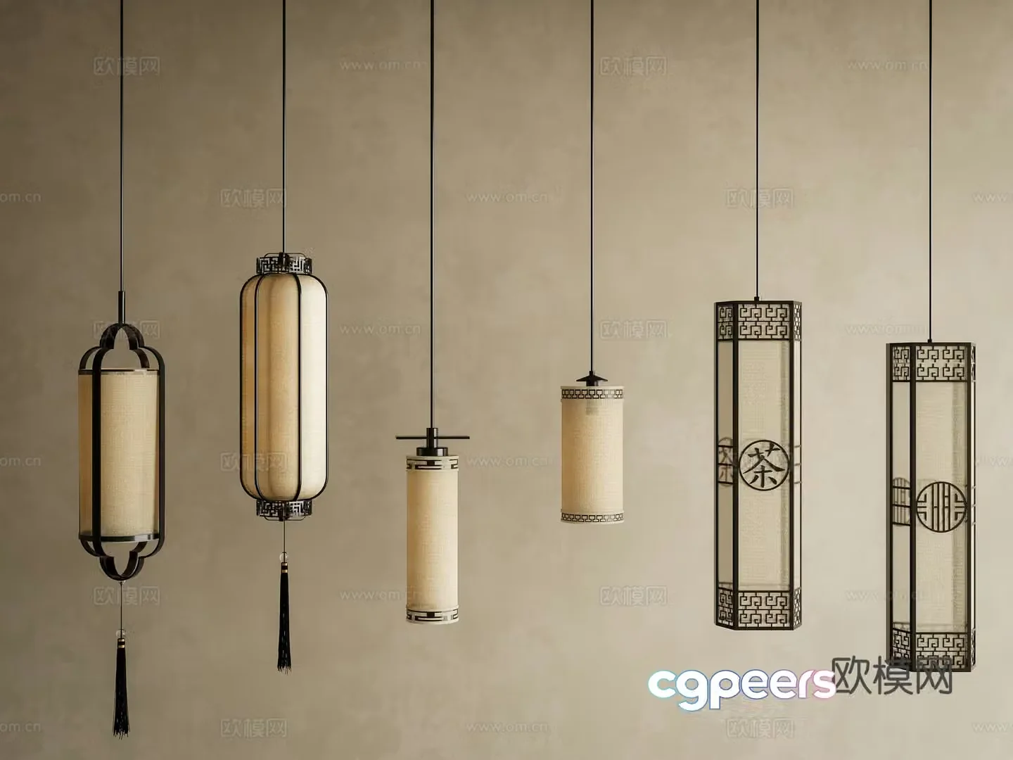 Chinese chandeliers New Chinese chandeliers Chinese retro chandeliers Decorative chandeliers 3D model