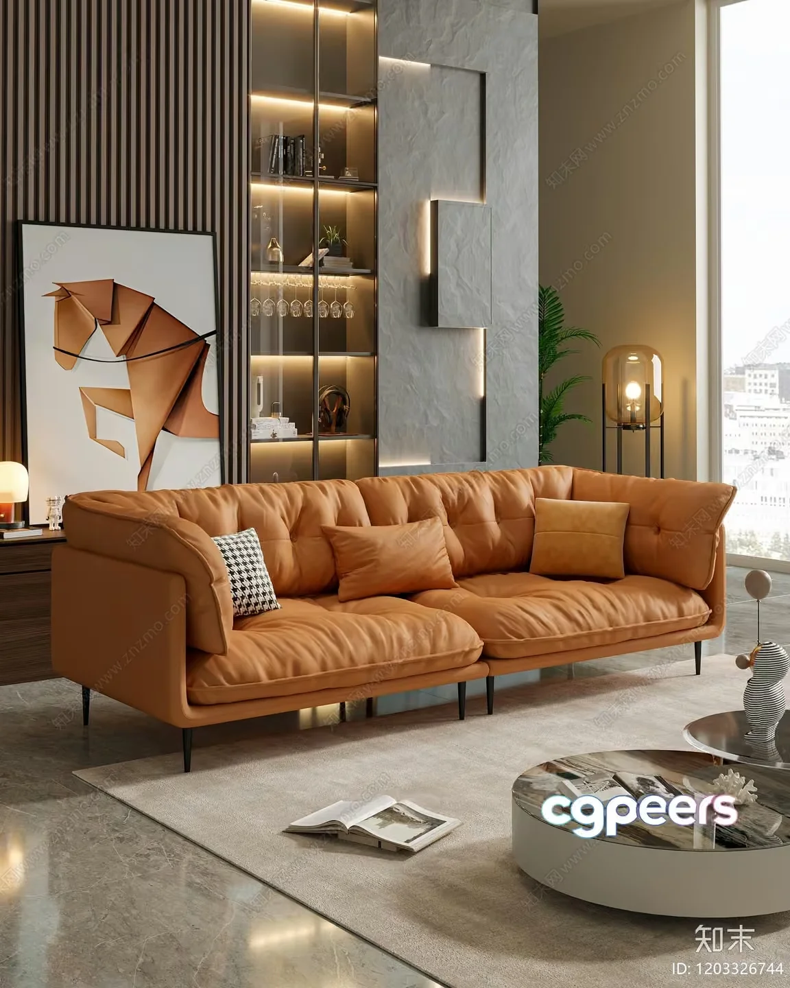 Modern Living Room 3D Model – 7871 – VRAY Render
