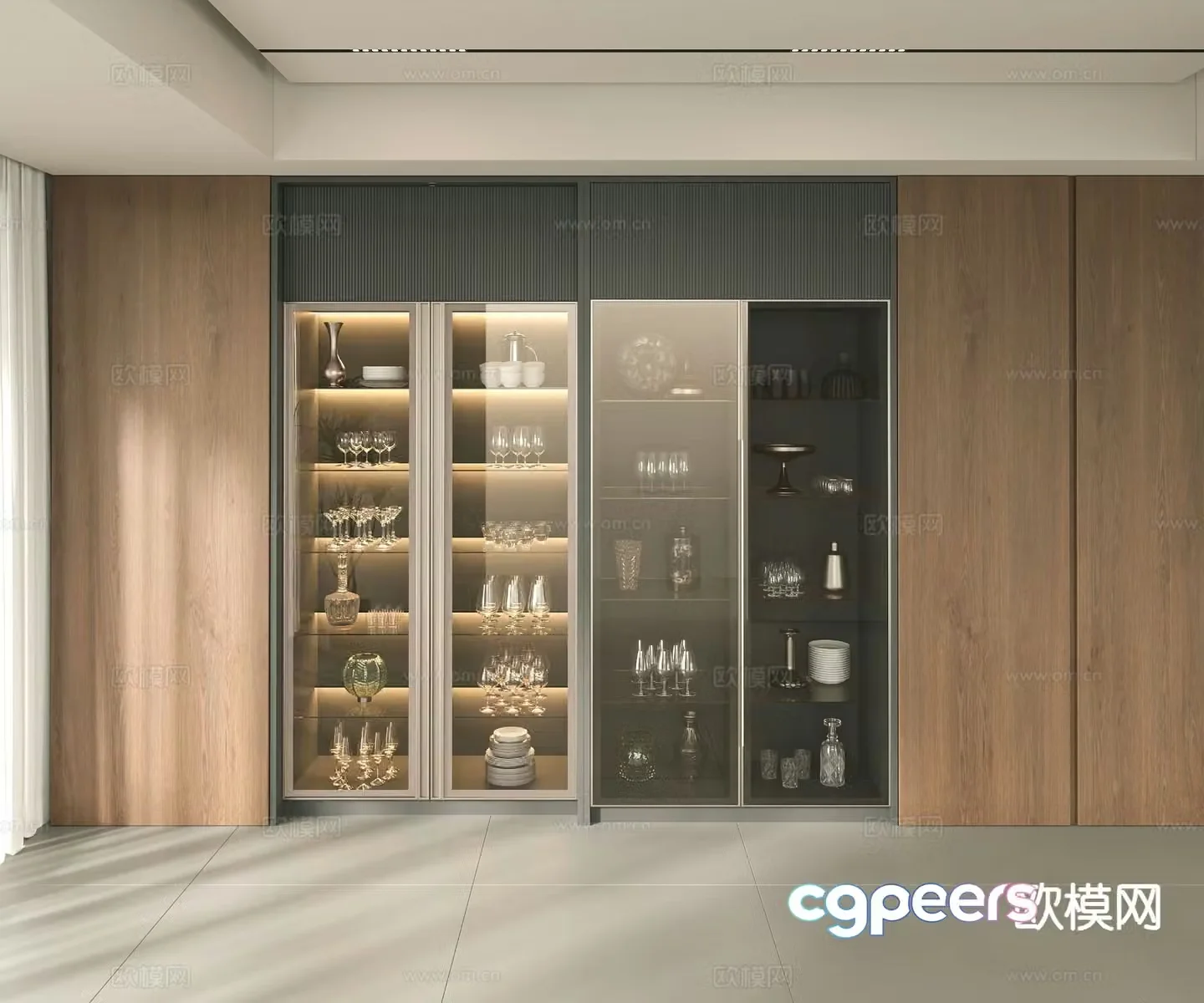 Modern wine cabinet 3d model