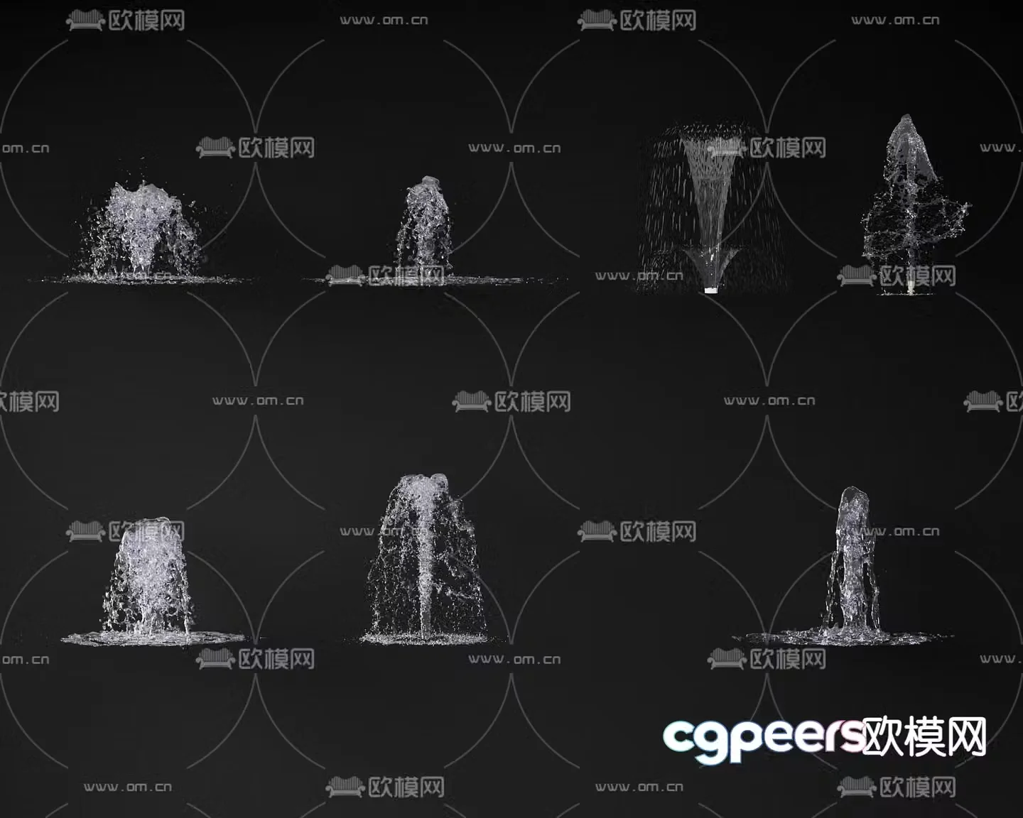 fountain flowing water falling water 3d model