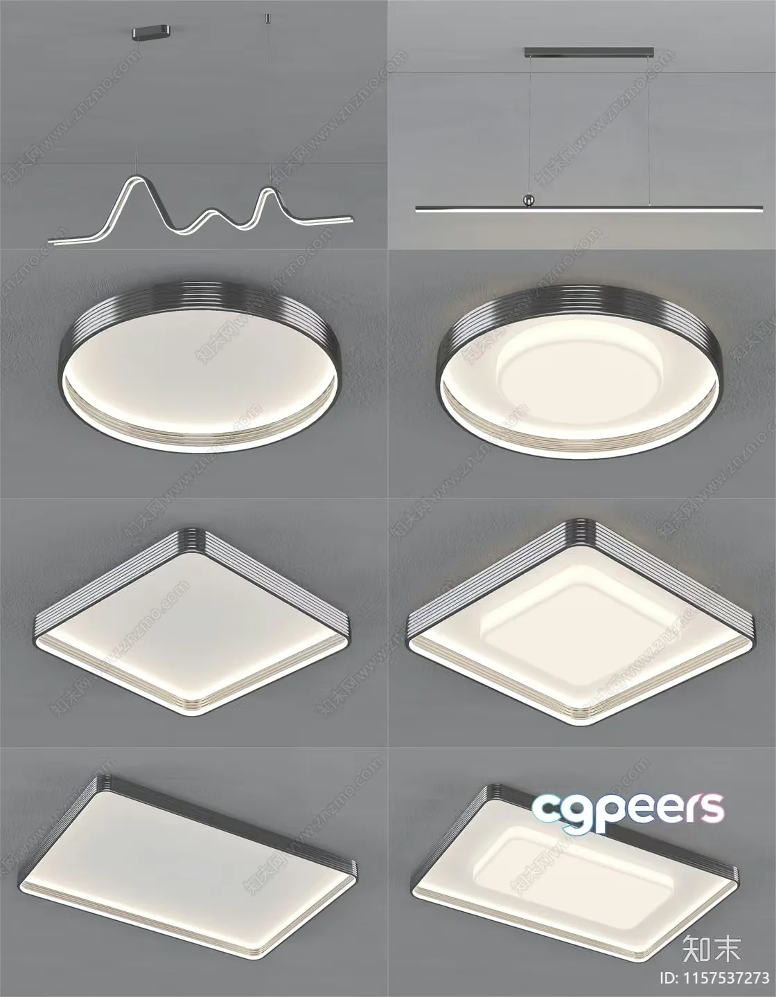 Modern Light Fixtures 3D Model – 9036 – VRAY Render