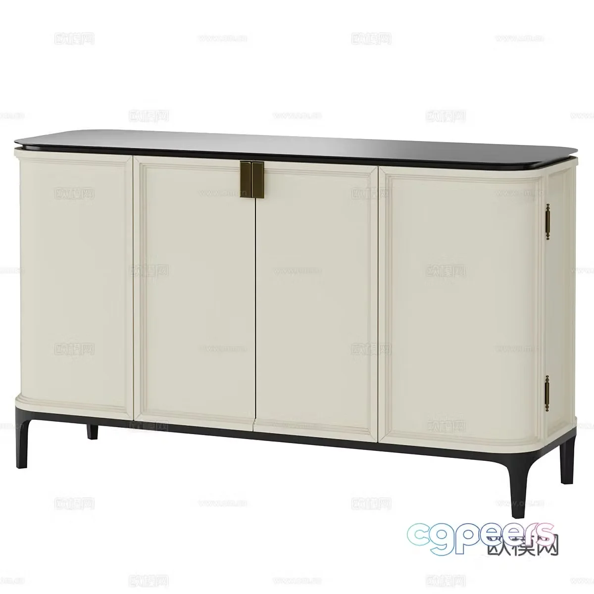 New Chinese side cabinet chest of drawers low cabinet 3D model