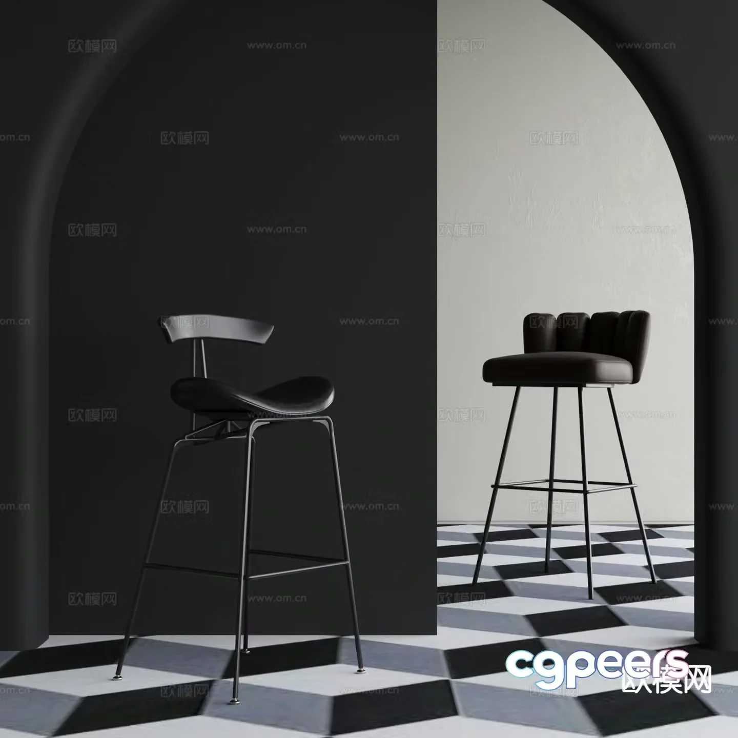 Modern bar stool bar stool 3d model