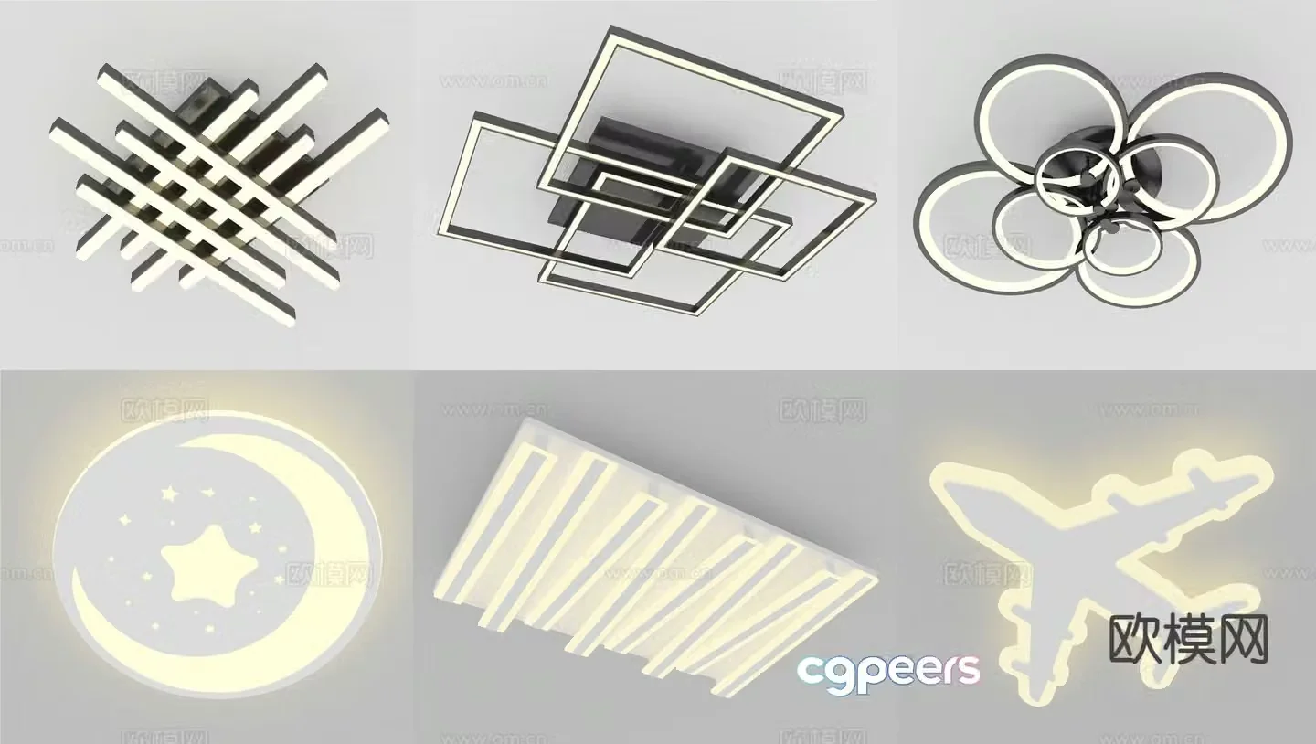 Modern art ceiling lamp 3d model