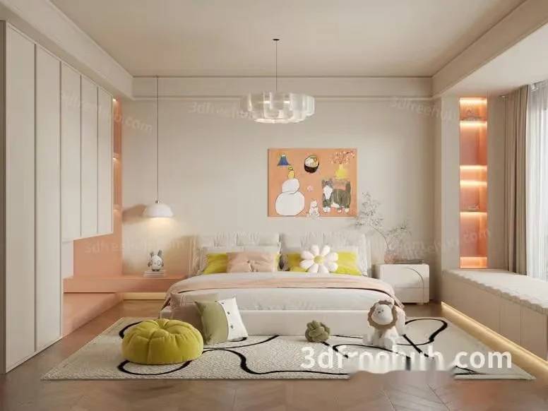 Modern Bedroom 3D Model – 19338 – VRAY Render