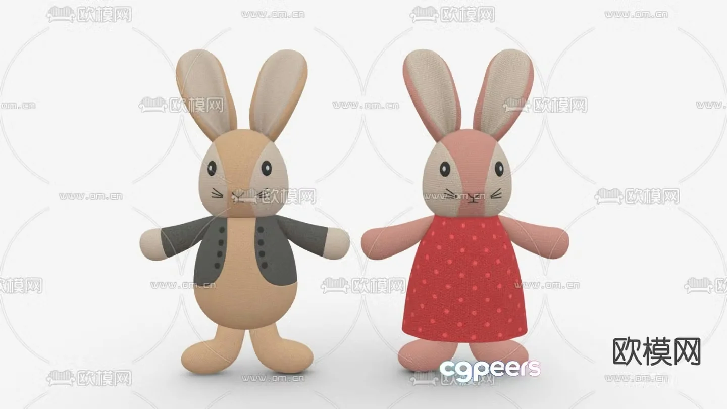 rabbit doll rag doll doll 3d model