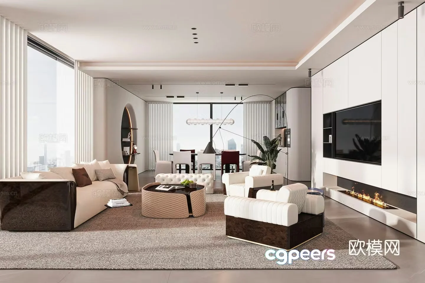 Modern living room 3d model