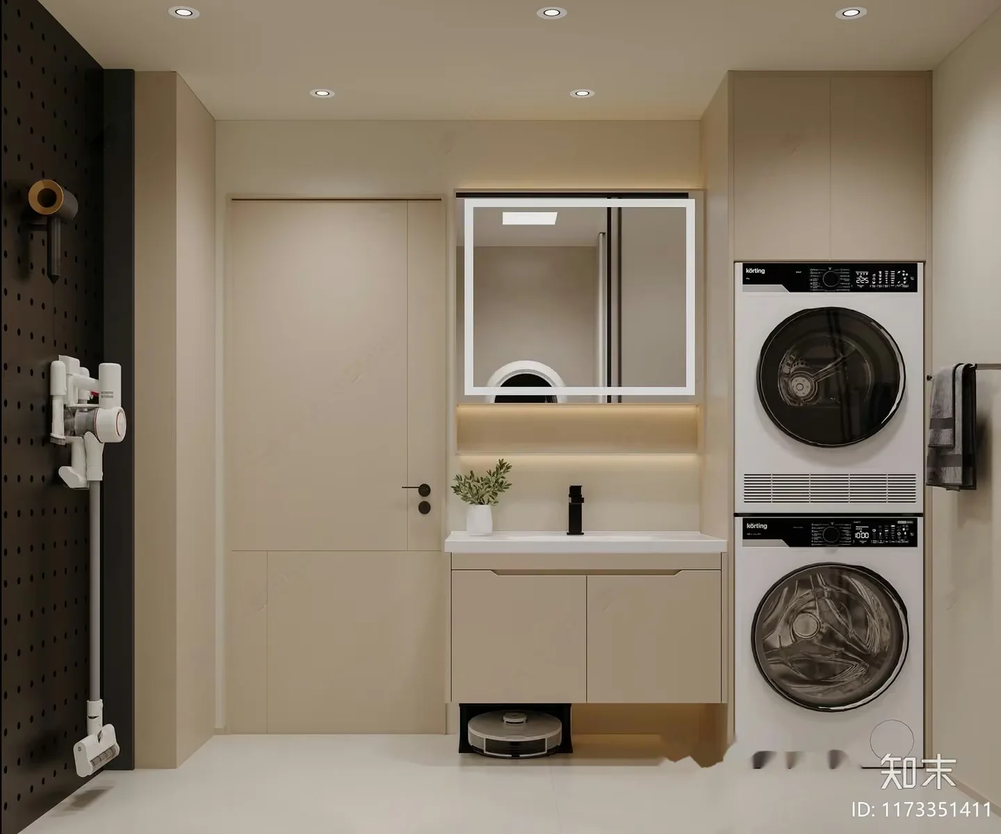 Modern Laundry Room 3D Model – 17828 – CORONA Render