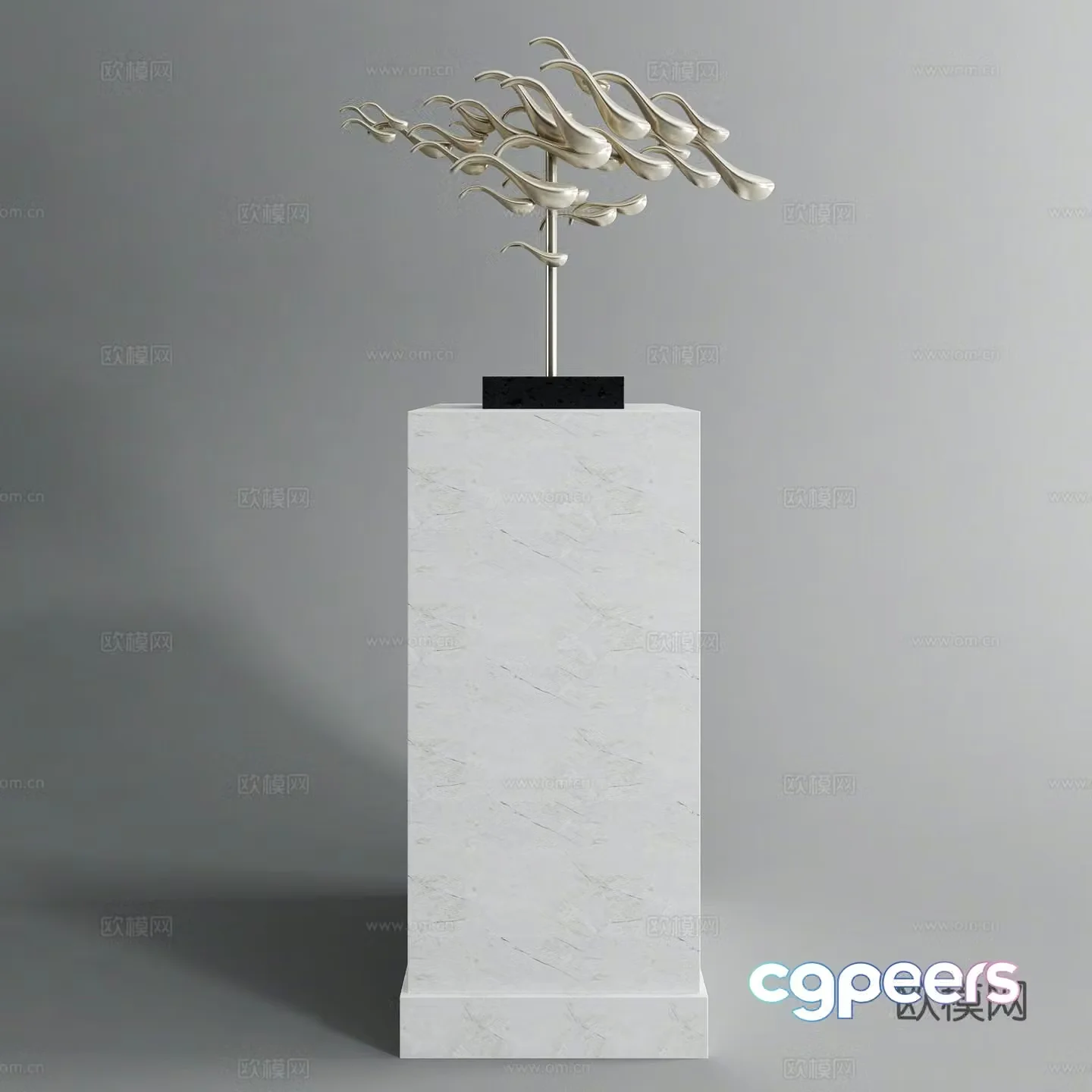 Modern metal sculpture ornament 3d model