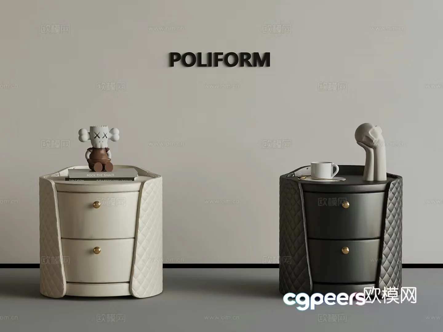Bedside table French nightstand 3D model
