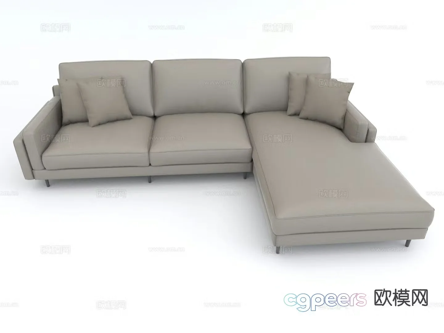 Modern corner sofa multi-person sofa 3d model