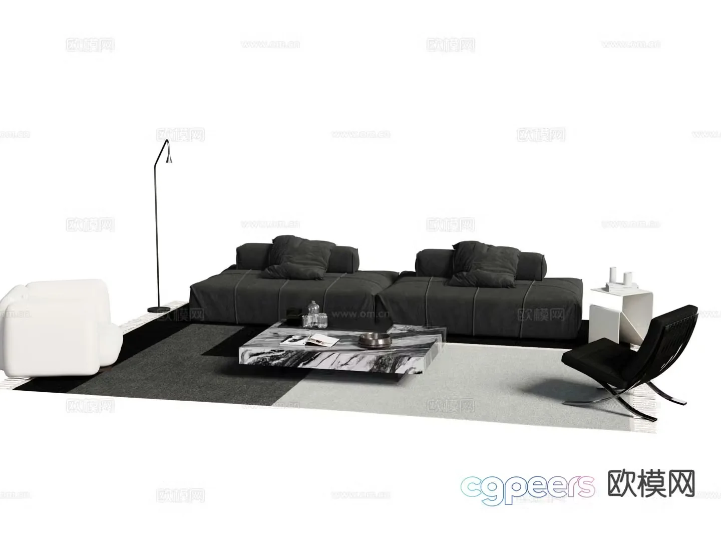 Modern sofa set 3d model