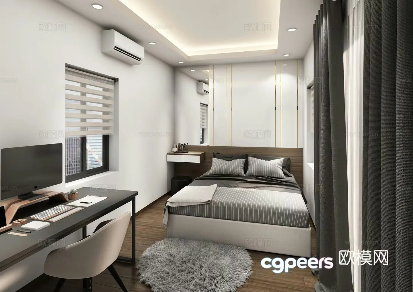 Modern bedroom second bedroom 3d model