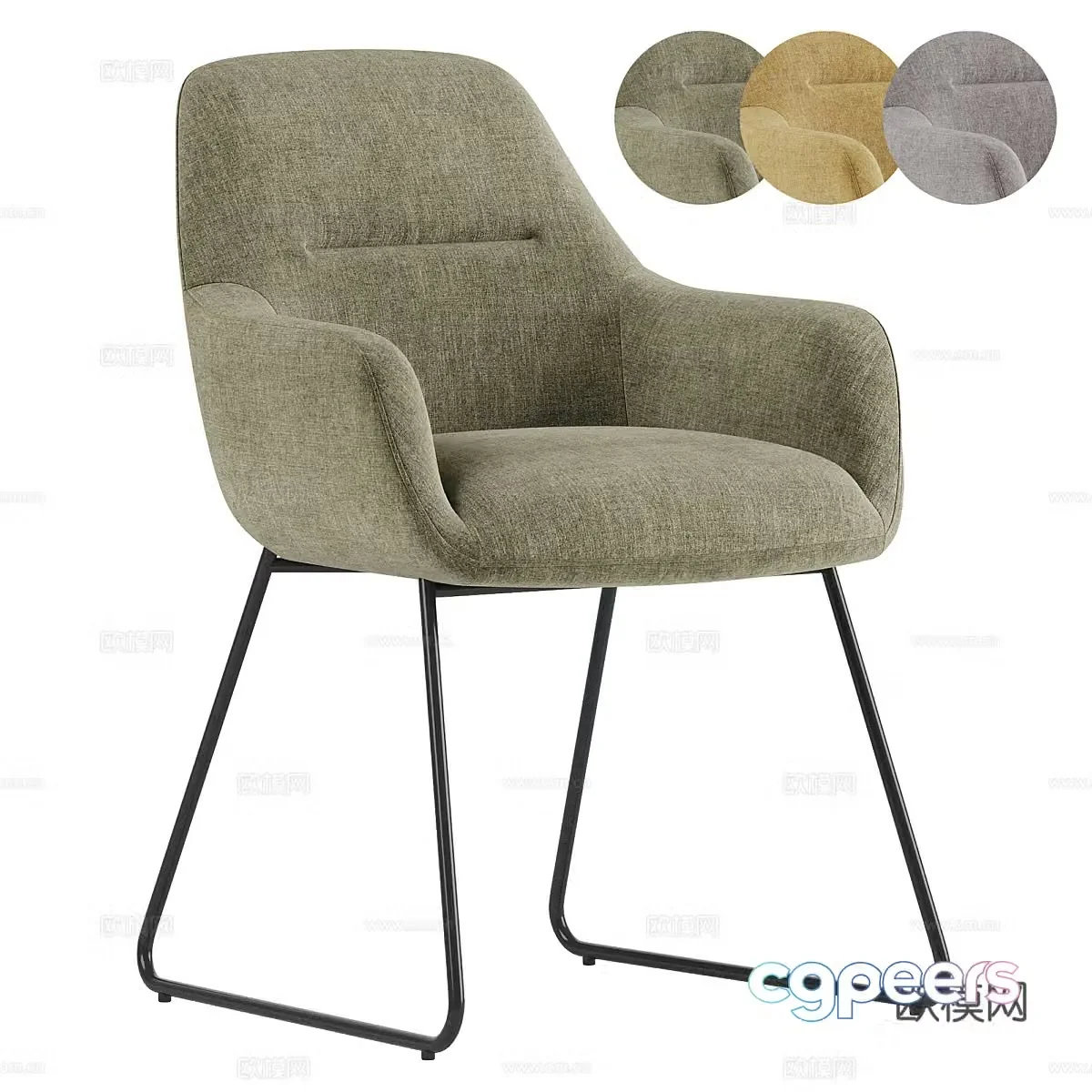 Modern KINKO dining chair 3d model